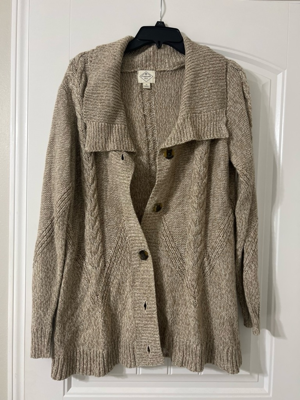 Cozy Neutral Cable-Knit Cardigan Sweater - Beige